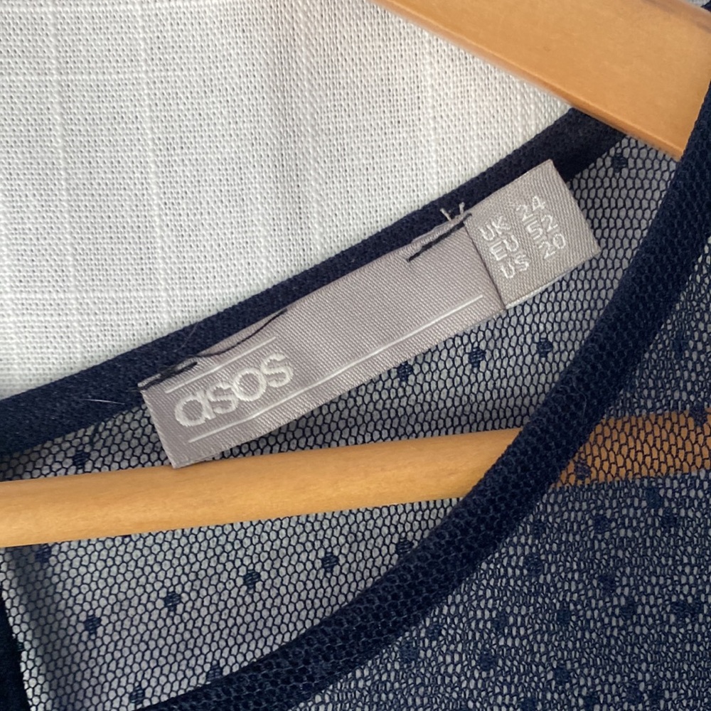 ASOS Navy blue sheer top dress. - Picture 3 of 6